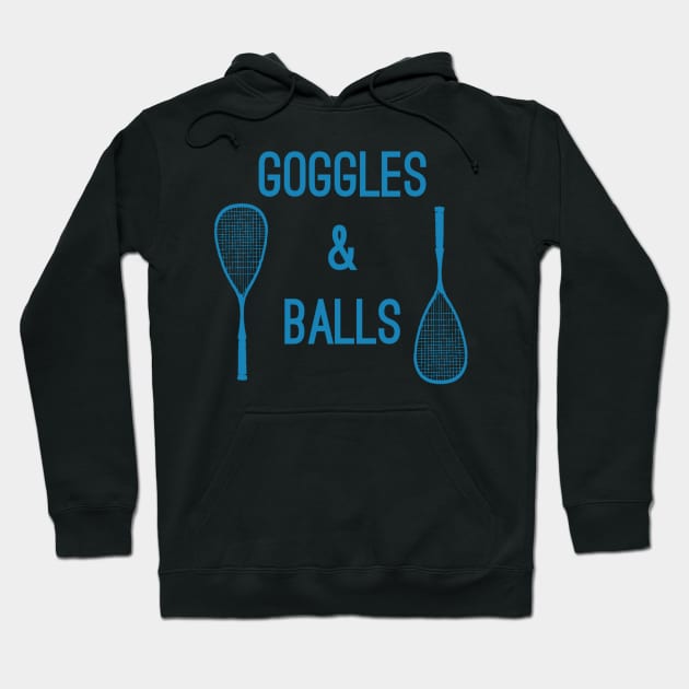 Squash goggles and balls blue Hoodie by Sloop